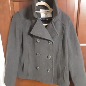 Juniors Gray Peacoat Size L